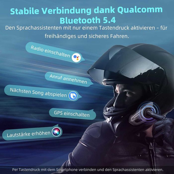 Интерком CHUANYUE X2 за 4 човека Bluetooth 5.4 Запечатан, 1200м О