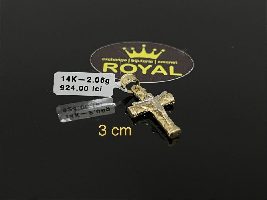 Bijuteria Royal CB : Pandant cruce aur 14k 585   2,06 gr