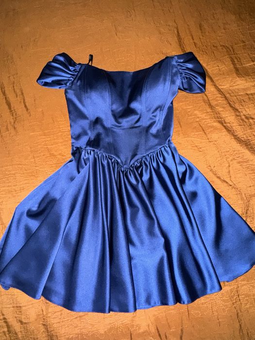 Вечернее синее платье