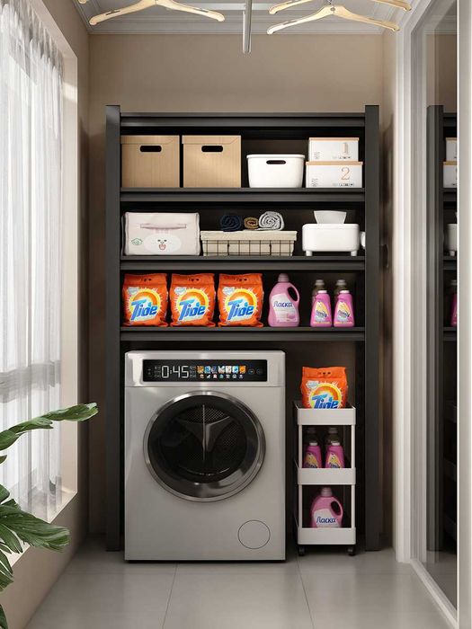 Металлический стеллаж для ванной с регулируемыми полками