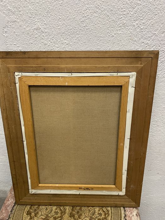 Стара френска картина морски мотив маслено платно