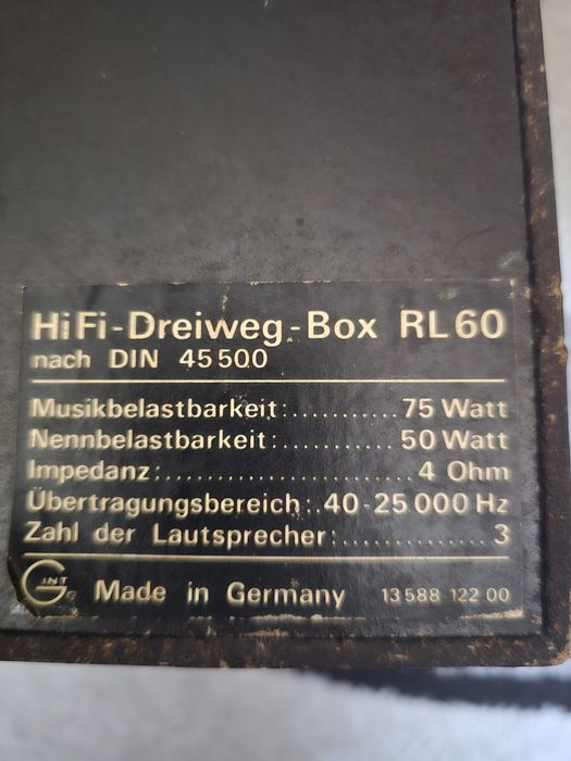 Boxe Grundig RL60 vintage