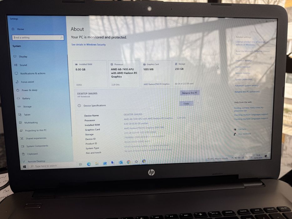 Laptop HP Pavilion 17-y,A8-7410 2.20Ghz,8GB,256GB SSD,Amd R5 1GB,17.3"