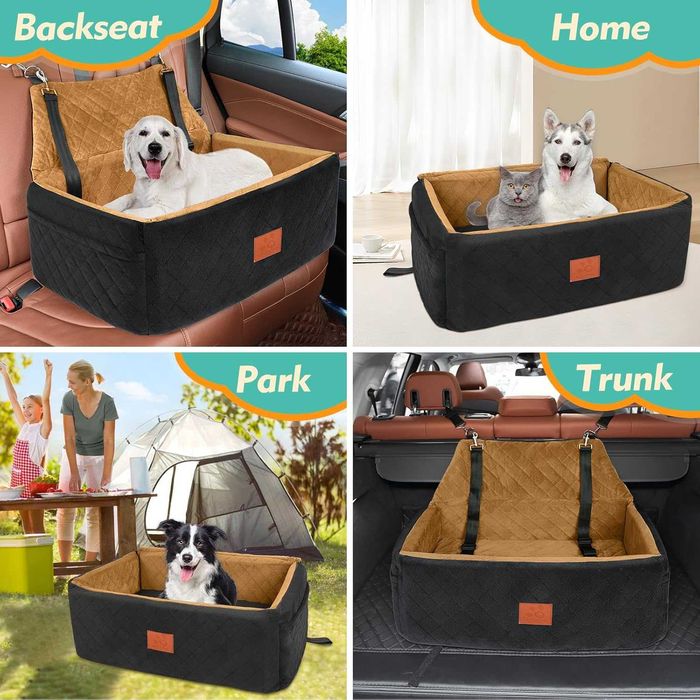 Scaun auto pentru câini de talie mare și medie 51x75x27 cm, negru