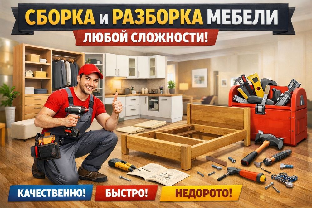 Сборка и разборка мебели любой сложности.