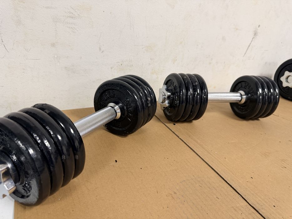 Gantere noi reglabile Otel crom profesionale 10+10 kg=20 kg 200 ron