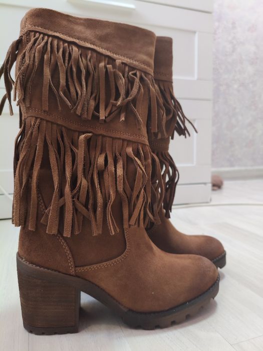 Натуральные сапоги замша Португалия