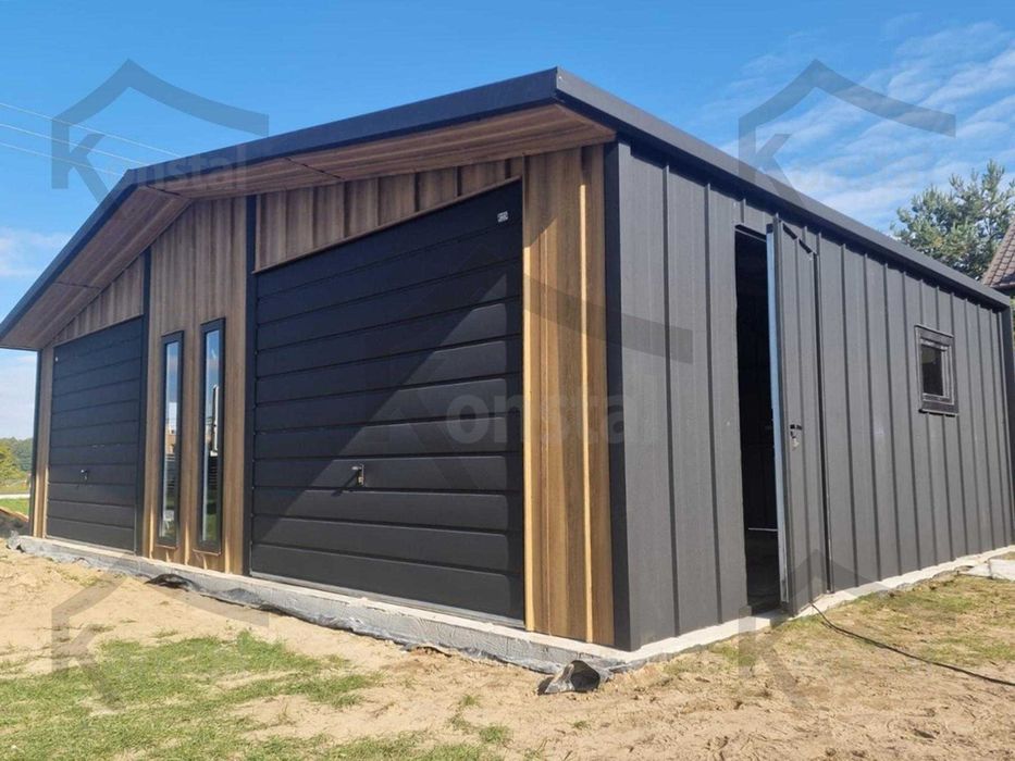 Garaj metalic 9x6 TOPLINE - ferestre FIX - streașină - BTX7016 + Winchester