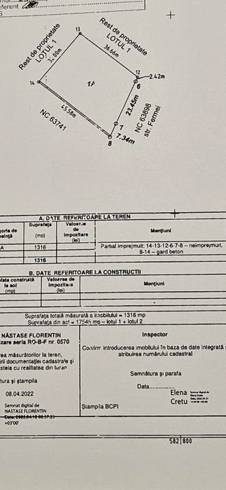 Teren vanzare la granita sector 5 comuna magurele strada fermei  atomi