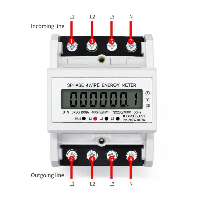 Contor Trifazat Digital de Curent pentru Energie Electrica 380V