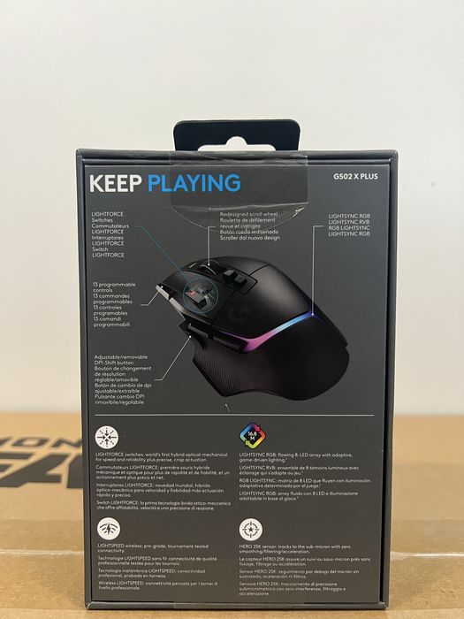 Mouse gaming Logitech Lightspeed G502 X Plus, Wireless, RGB