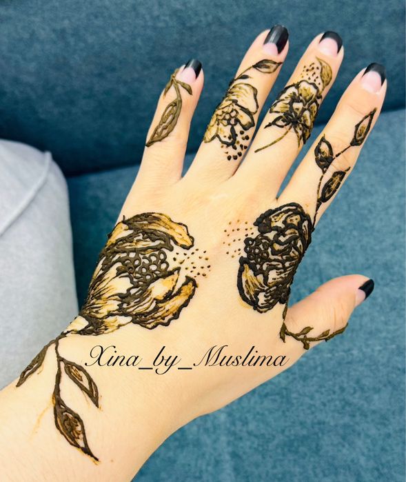 Xina chizish , tirnoqqa xina manikyur,