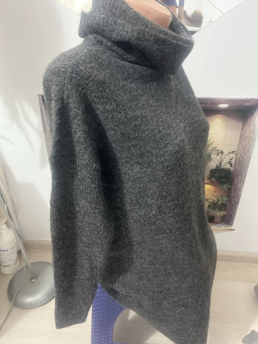 Pulover lung lână și vâscoză și colanți