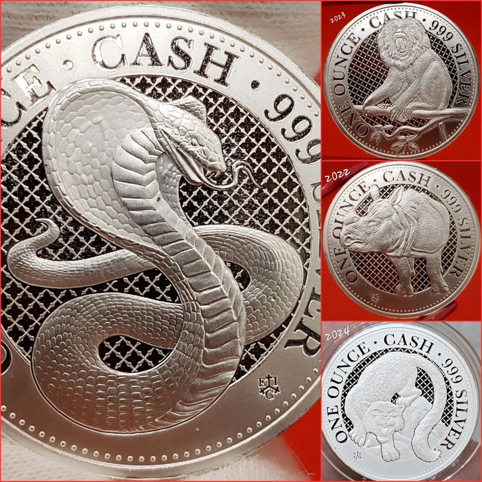 EIC Virtutile, Una si Leul, Cobra, Zeite monede lingou argint 999