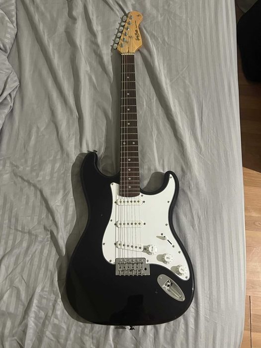 chitară electrică Harley Benton ST-20 BK + amplificator