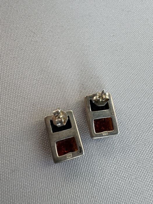 Cercei din argint si chihlimbar