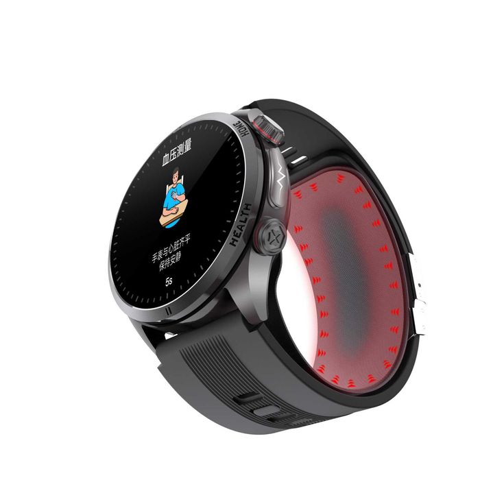 Smartwatch cu Tensiometru cu curea gonflabila, ECG,etc,Negru,2.06" AMOLED