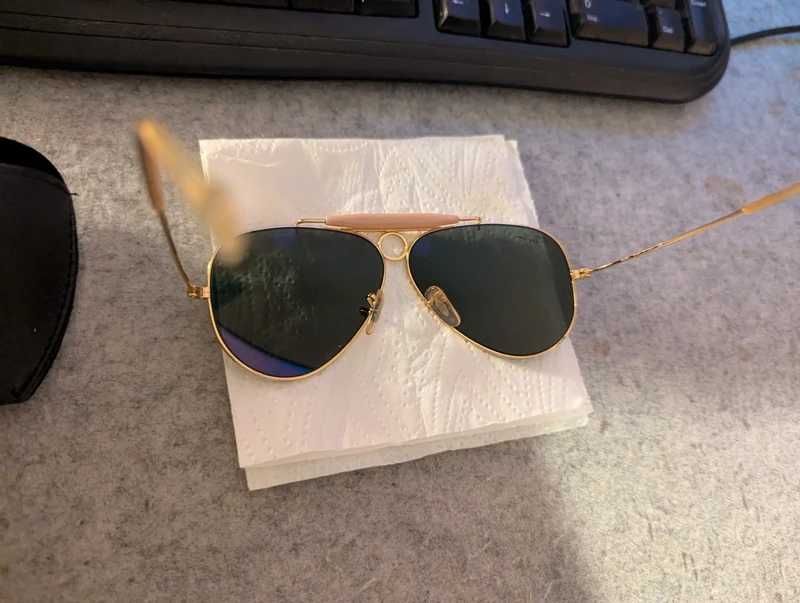 Ochelari de soare originali Ray Ban Shooter G15 Green Arista Gold