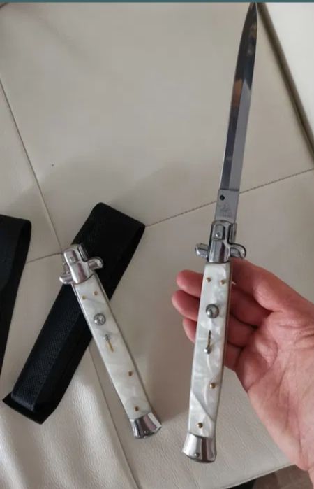 1buc Briceag Italian Stileto 34cm + Husa Curea