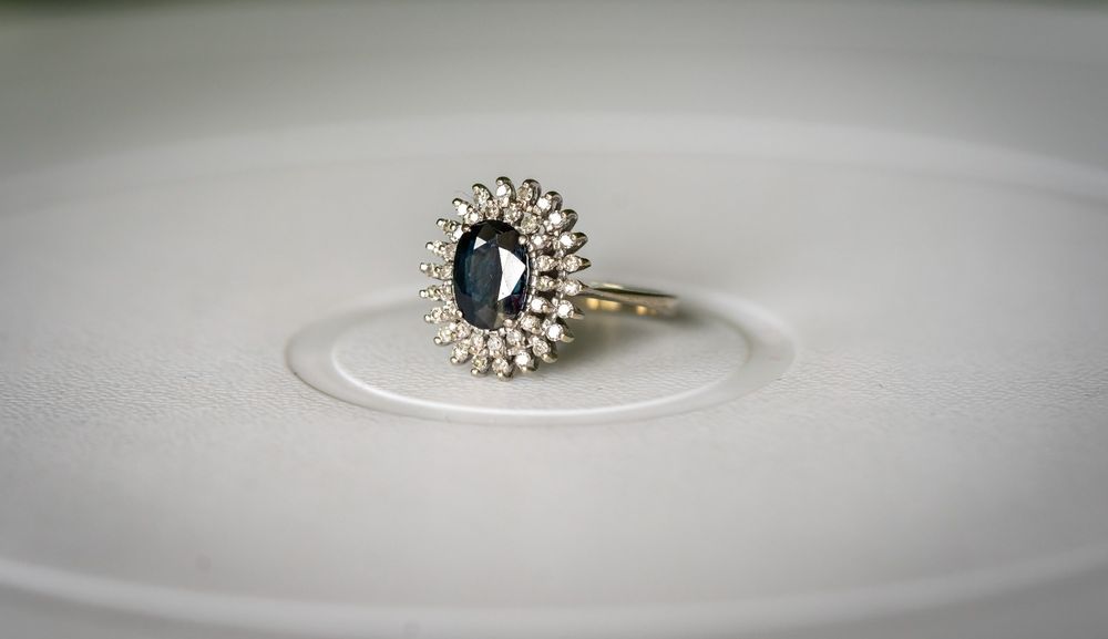 Inel aur 18k safir diamante certificat