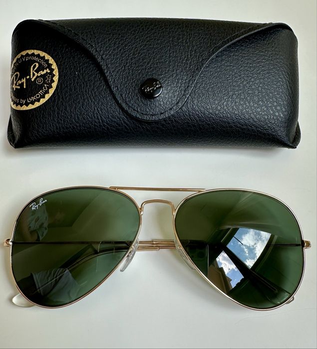 Ray Ban RB3025 Aviator 58мм/Arista Gold/Оригинални G-15 зелени лещи – Като нови