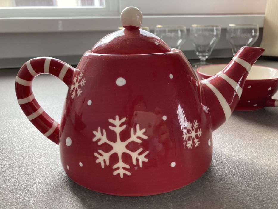 Ceainic + cana Bamboo motive de iarna/ Craciun