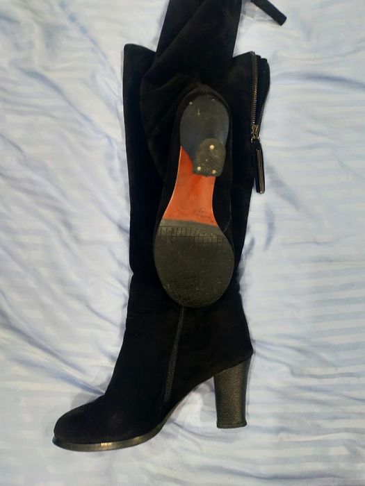 Сапоги замшевые зимние