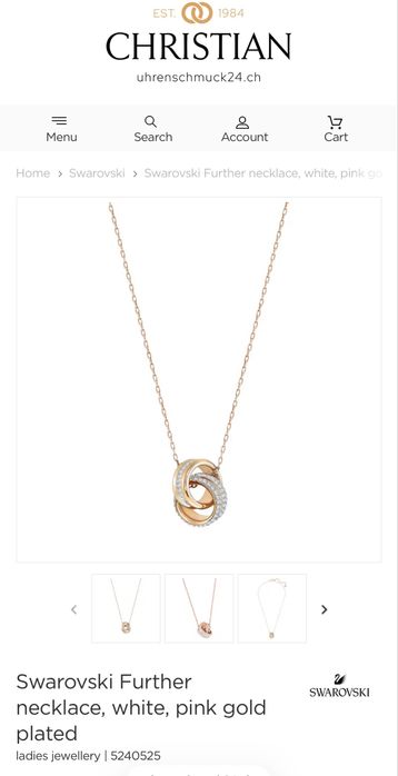 Swarovski Further Pendant gold колие