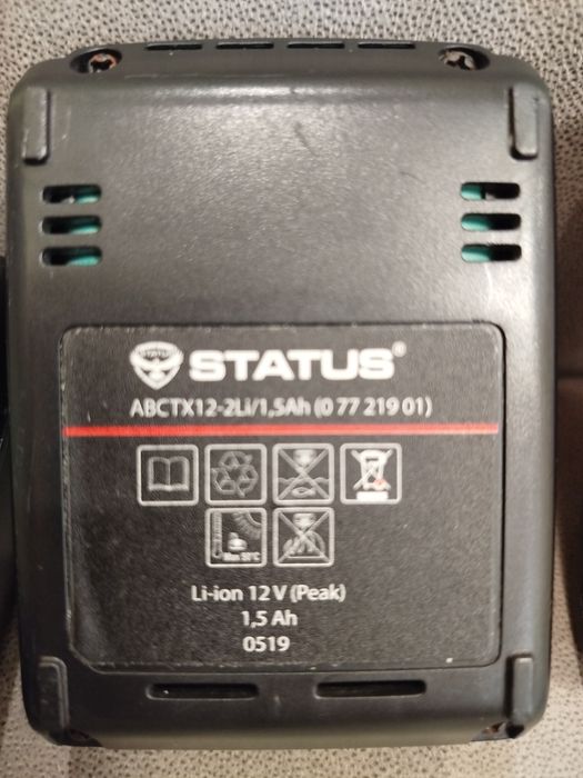 STATUS ABCTX12-2Li/1.5Ah. Тип на батерията: Li-ion Напрежение: 12 V