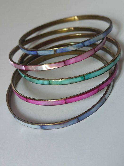 Мода разное брас-лет-пять-колец-перламутр.