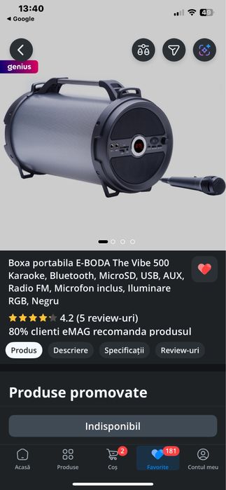 Boxa portabila E-Boda