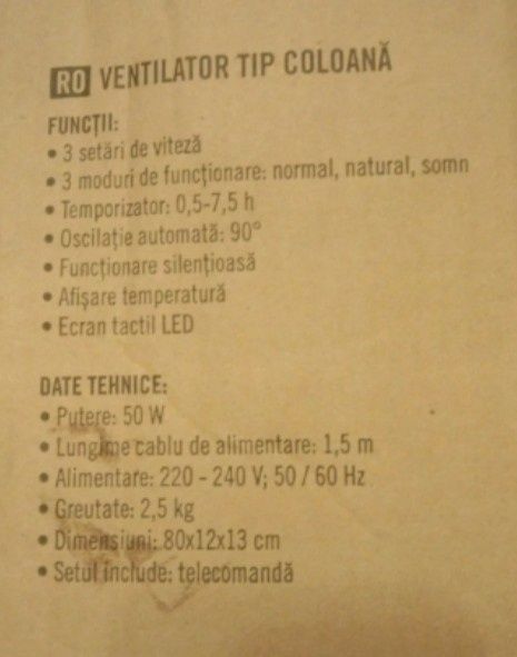 Ventilator Turn cu telecomanda