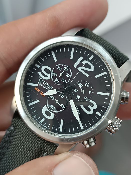 Ceas Citizen Eco-Drive cronograf stil militar