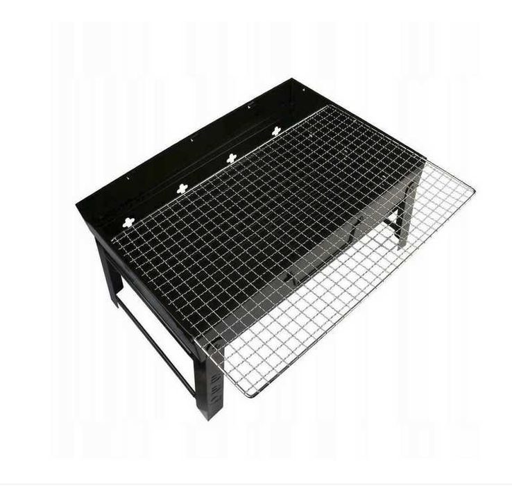 Скара на дървени въглища, BBQ 35x26x20cm, Черна сгъваема преносима