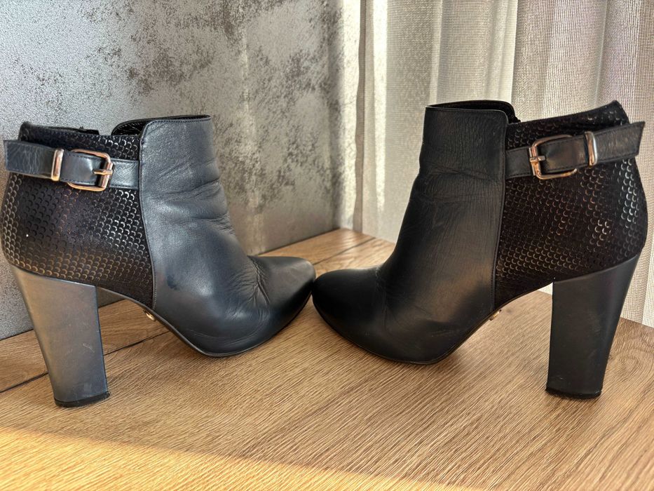 Тъмно сини кожени боти Massimo Zardi, 38