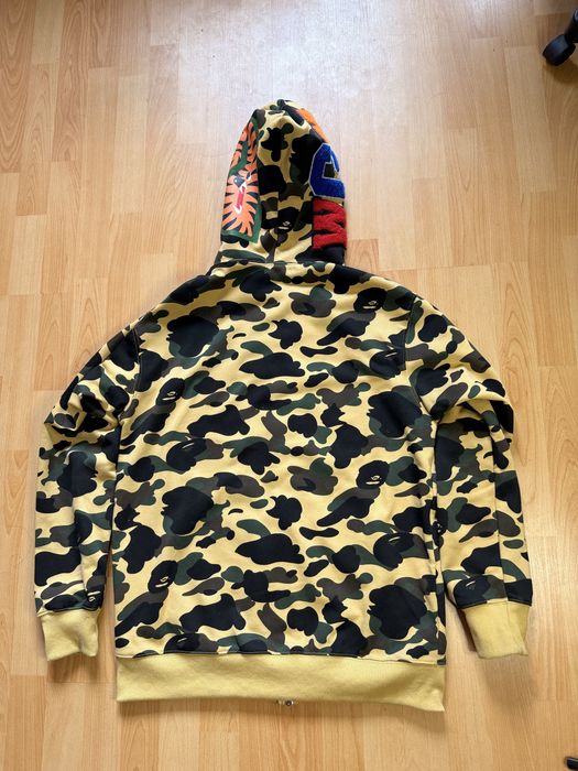 Bape hoodie yellow camouflage hoodie