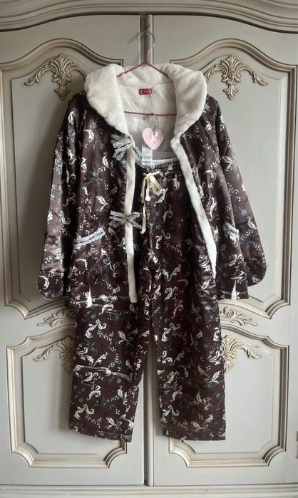 Тёплая стёганая пижама