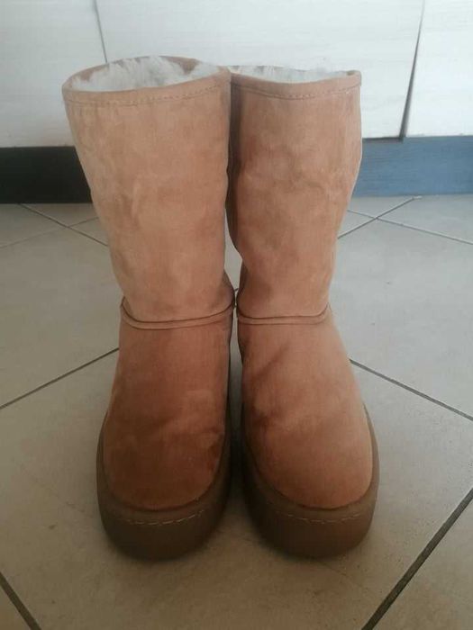 Велурени боти с пух, размер 36