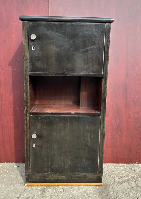 Mic Dulap Vintage Stil ArtDeco; Dulap din lemn cu rafturi