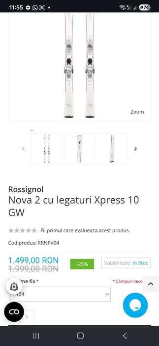 Rossignol  Nova 2 cu legaturi Xpress 10 GW 146 CM