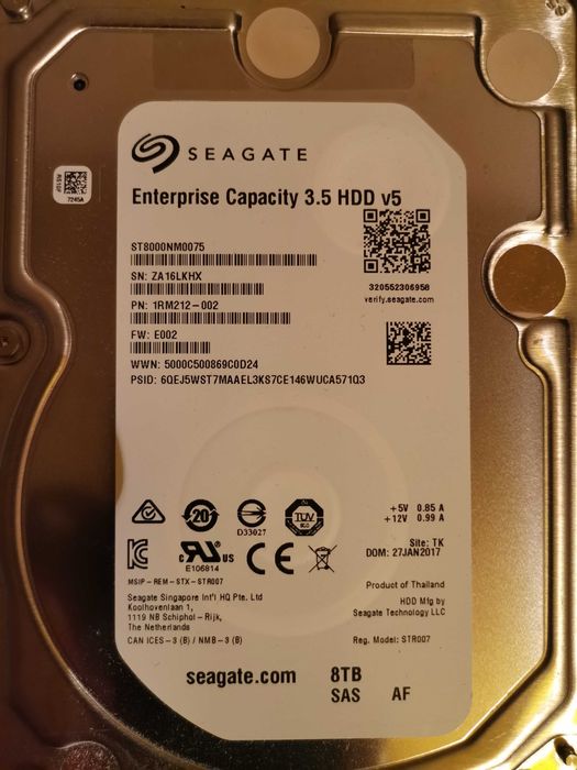 8TB SAS дискове, Seagate, Supermicro/HGST, 100% Health