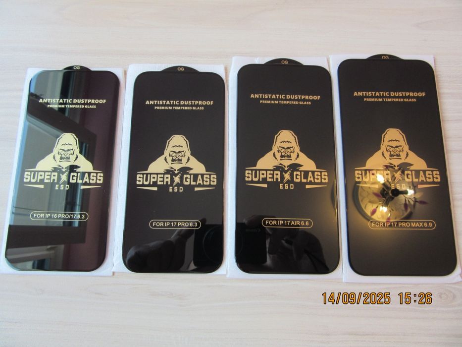 Apple iPhone 17 / Pro / Max / Air / ESD Full Glue Стъклен протектор