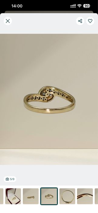 Златен пръстен с диаманти 14к