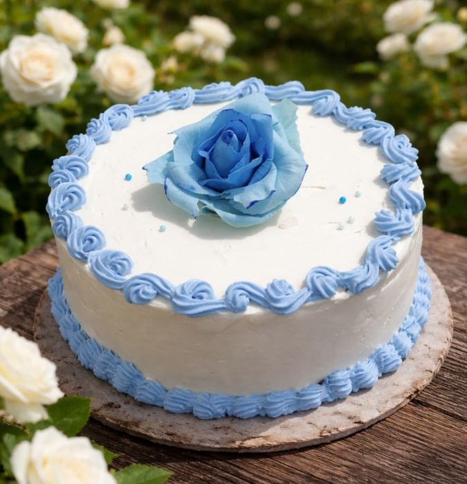 Торт на заказ. Цветы из мастики съедобные.