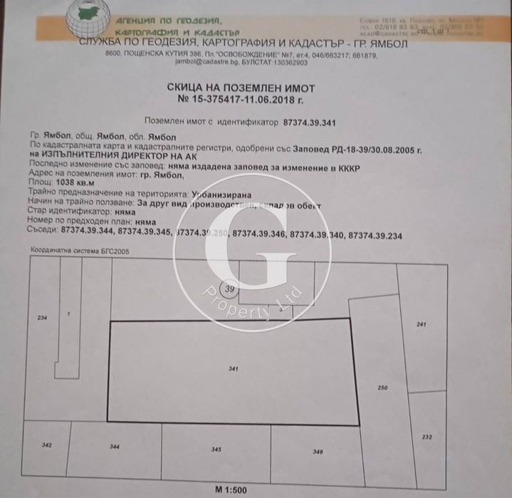 Парцел в Ямбол-Каргон площ 1038 цена 59900