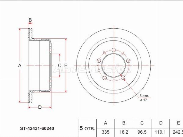 Диск тормозной Toyota Land cruiser