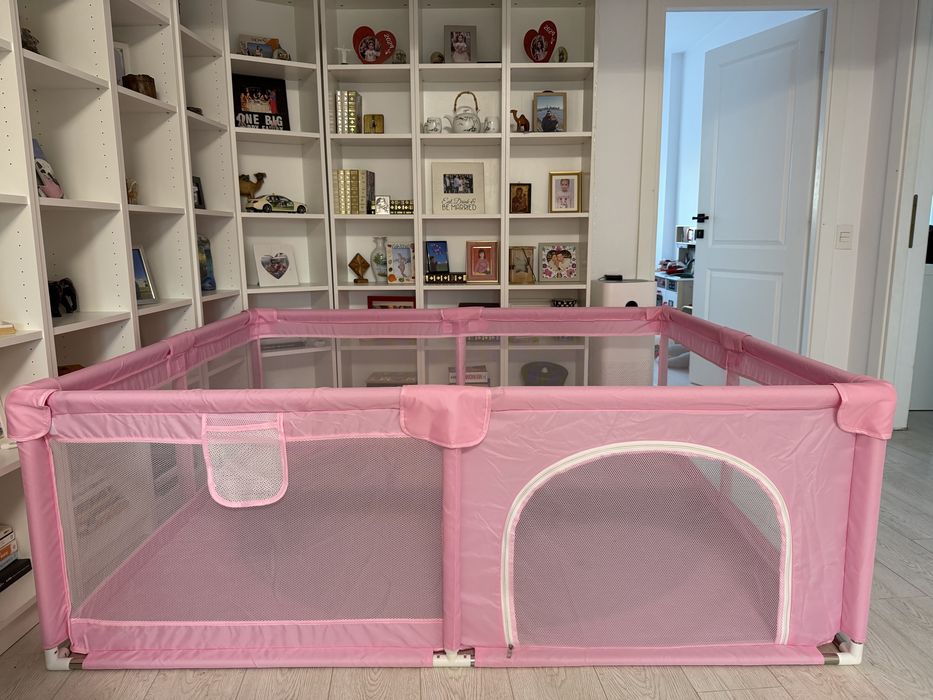 Țarc de joacă copii MARE, roz – 1,8 x 1,6 m – 150 lei