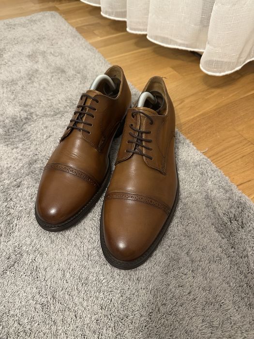 Pantofi piele maro Mango