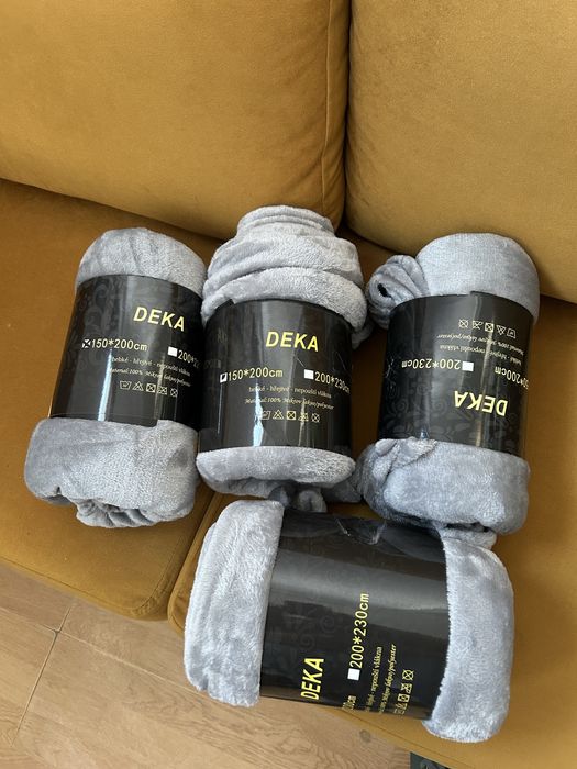 Pături gri 150x200 pufos noi!