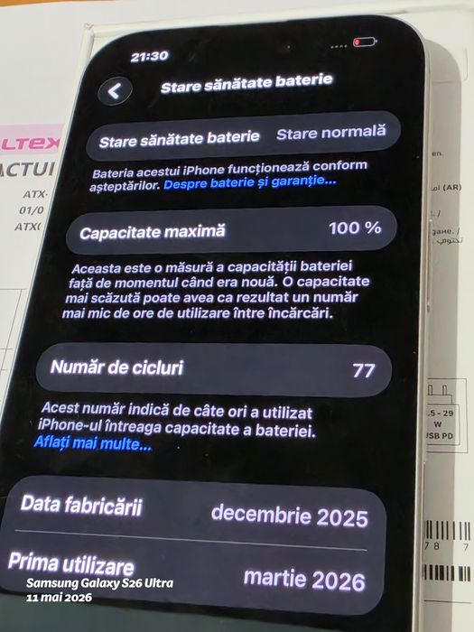 Apple iPhone 17 -5G / 256 GB White / Factura si Garanție